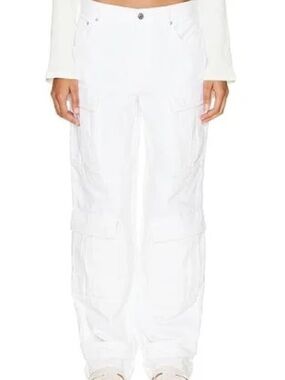 GRLFRND REVOLVE White Wide-Leg Cargo Pants